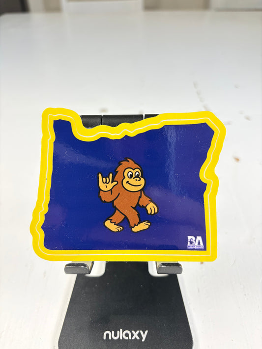 Oregon Bigfoot Sticker – Bigfoot America “BA” Edition